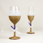 Vintage svadobné poháre “Vôňa levandule”