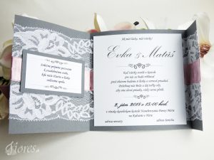 Svadobné oznámenie “Sivá vášeň” Detail
