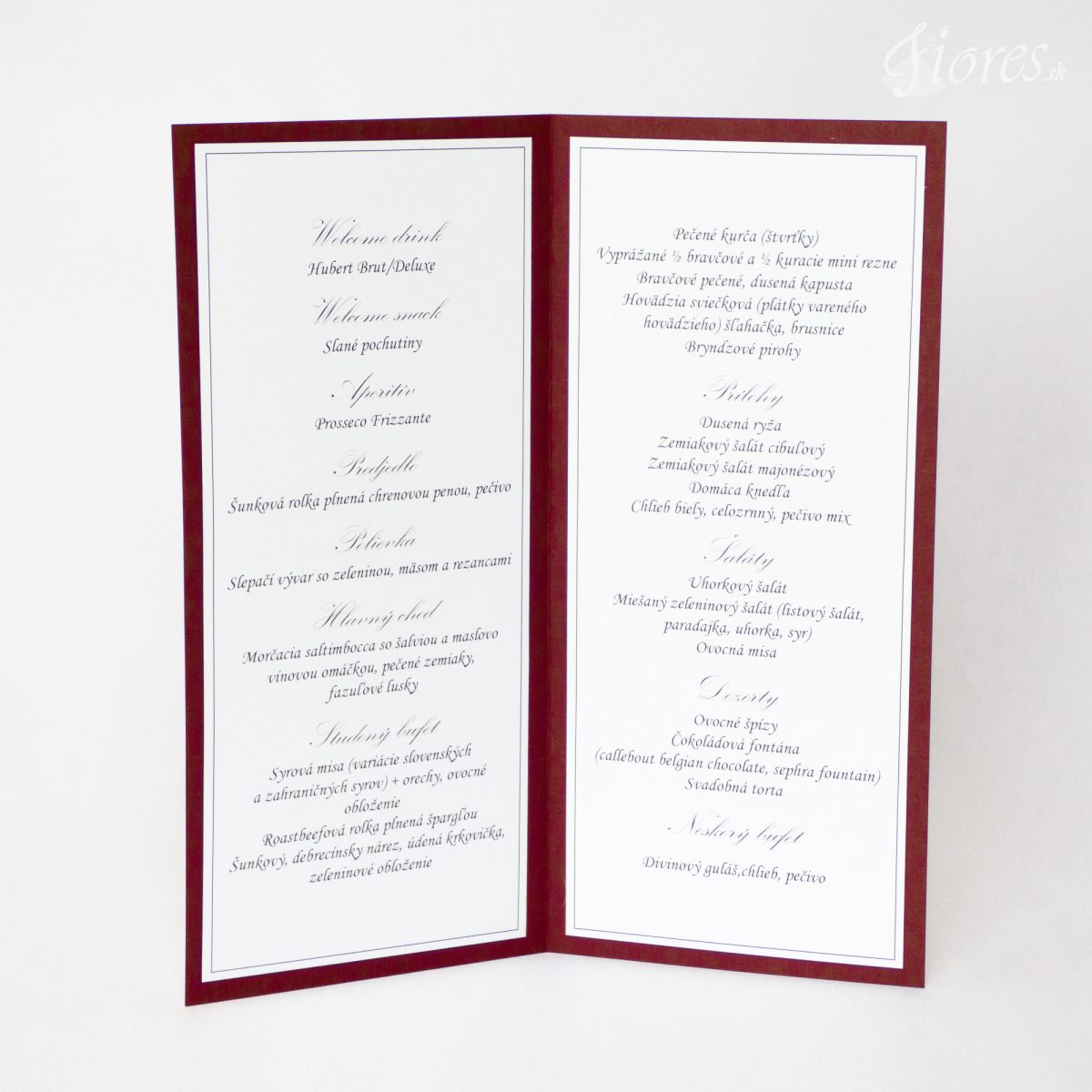 Svadobné menu “Burgundy elegance“ 2
