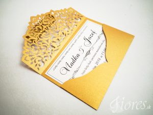 Vyrezávané svadobné oznámenie “Golden letter” - Otvorené 2