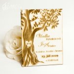 Drevené gravírované svadobné oznámenie “Strom”