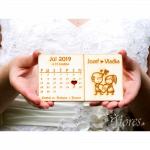 Drevené svadobné oznámenie "Náš deň"